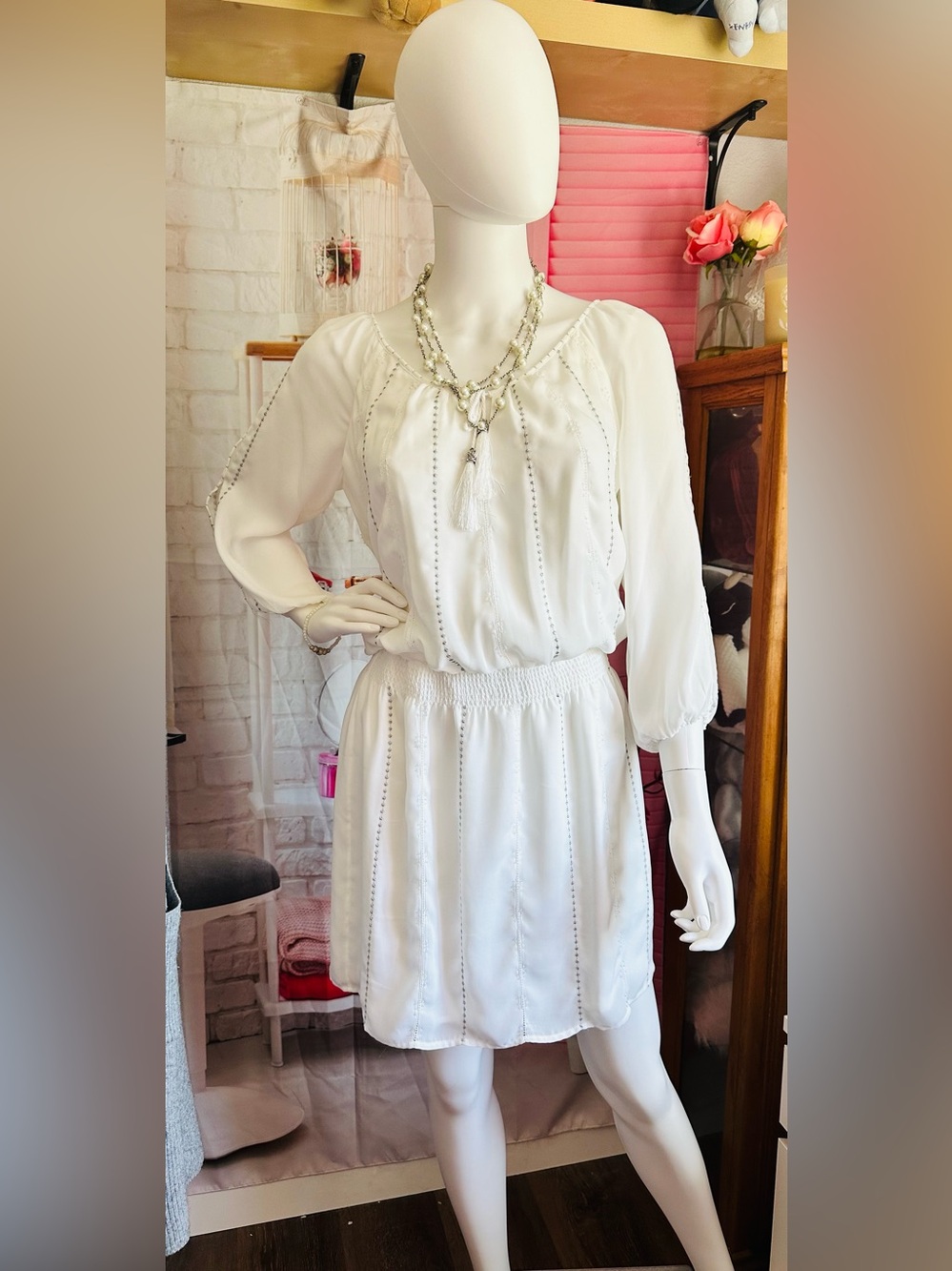 White House Black Market Smocked Blouson Dress